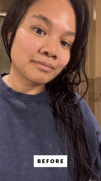 Allure senior beauty editor Jesa Marie Calaor before applying the SkinCeuticals Triple Lipid Restore 242