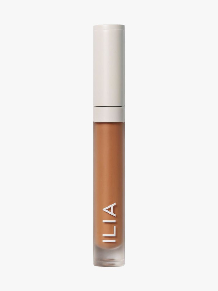 Ilia True Skin Serum Concealer tube of concealer with beige cap on light gray background